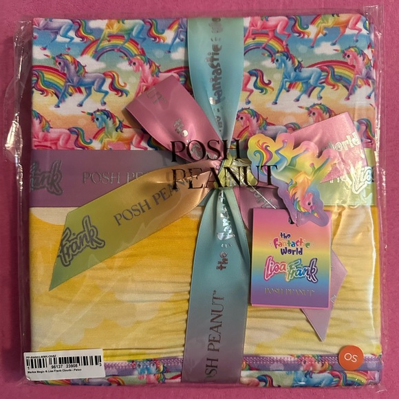 Posh Peanut x Lisa Frank Markie Magic Rainbow patoo blanket - Picture 2 of 4